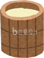 手绘简约卡通豆浆木桶