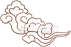 手绘两层透明描边祥云
