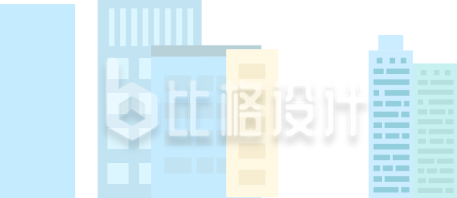 手绘简约扁平建筑群