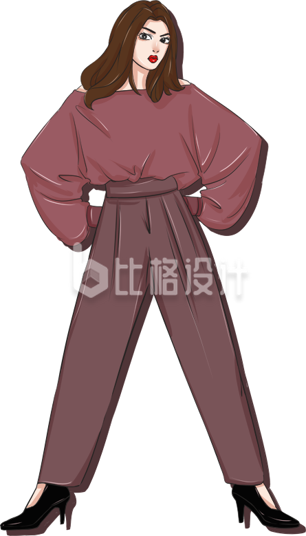 手绘漫画卡通女性人物