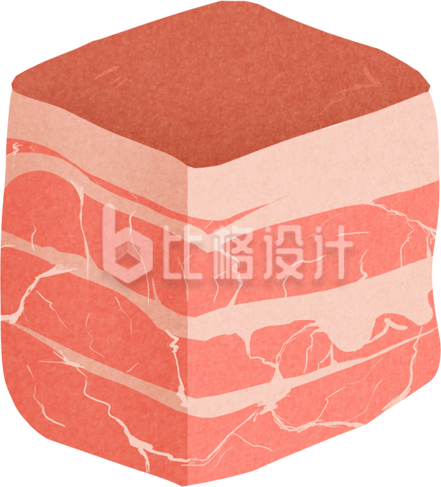 手绘插画猪肉