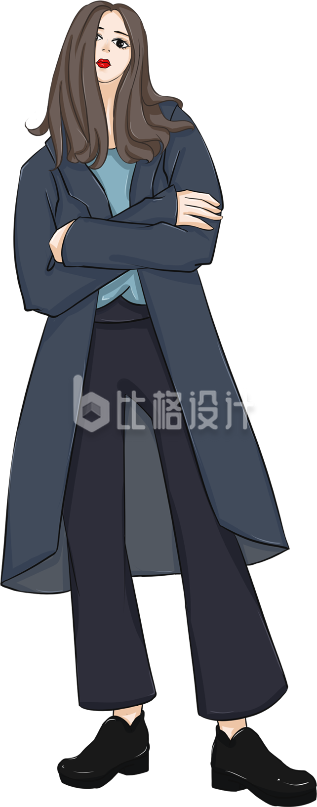 手绘长发遮眼俯视酷girl 手绘长发遮眼俯视酷girl