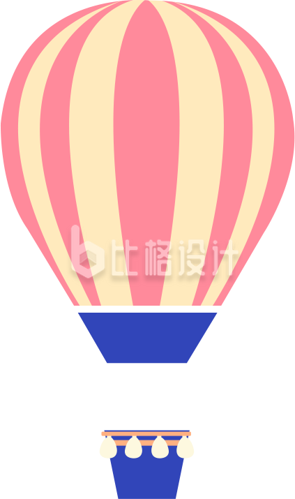 卡通扁平热气球