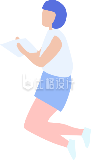 扁平插画读书的人物