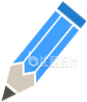手绘卡通蓝色铅笔