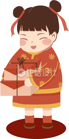 手绘卡通插画小女孩