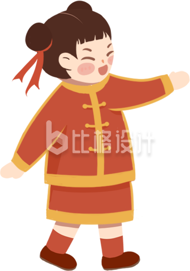 手绘卡通小女孩