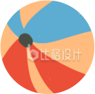 手绘卡通五彩皮球