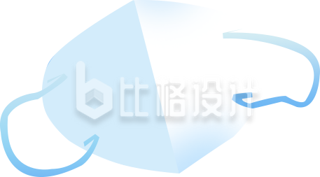 卡通手绘白色口罩