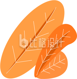 扁平化插画黄色叶子