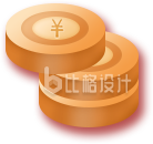 手绘错落堆叠金币