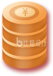 手绘金色堆叠金币