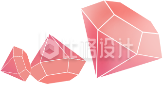 手绘粉色立体感钻石
