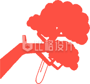 红色松树剪影