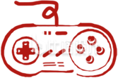手绘简约线条游戏机