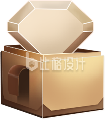 手绘黑金立体钻石盒