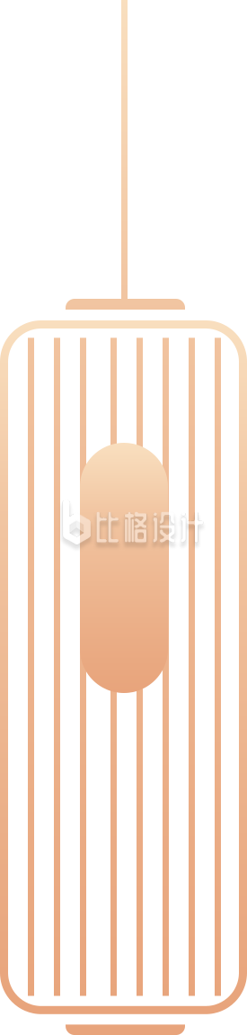 简约金色线条灯笼