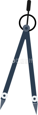 手绘卡通圆规插画