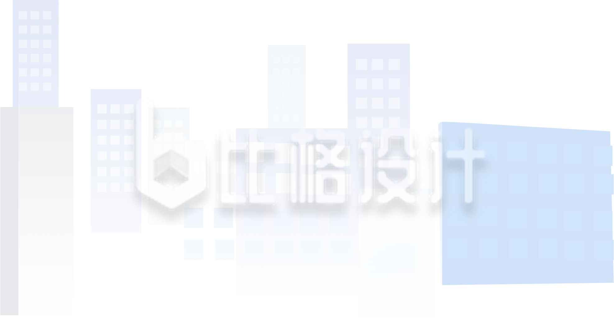 手绘简约扁平楼体建筑插画