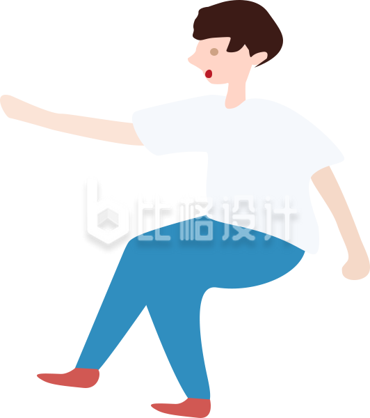 简约坐着的男生