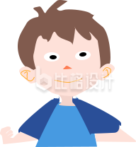 握拳半身小男孩