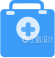 蓝色急救箱图标 医疗用品宣传必备素材