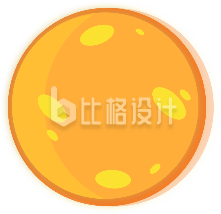 卡通手绘黄色星球