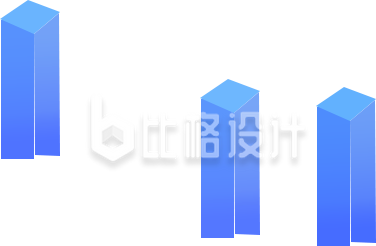 蓝色渐变3D立方体