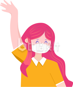 红头发招手女孩