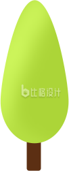 卡通手绘绿树