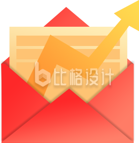 红色信封与箭头
