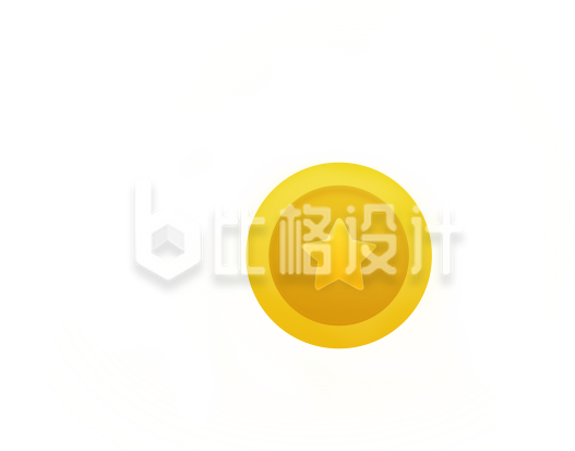 手绘卡通五角星金币