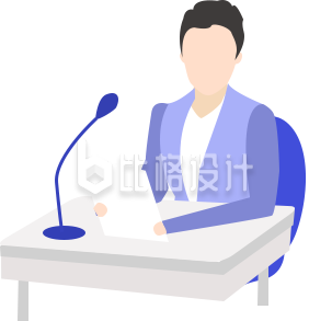 手绘扁平人物新闻主播