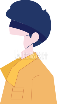 手绘扁平卡通戴口罩的人物 手绘扁平卡通戴口罩的人物