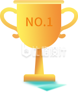手绘卡通渐变冠军奖杯