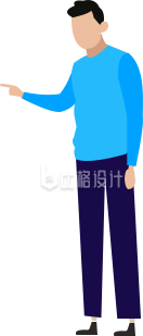 手绘扁平教师人物