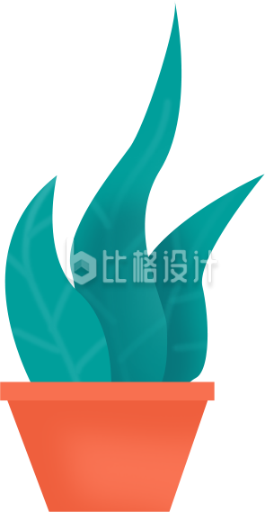手绘绿植盆栽