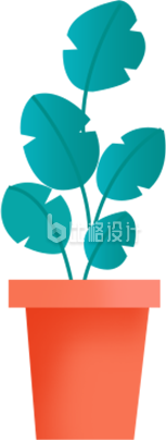 卡通手绘绿植盆栽