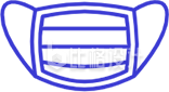 蓝色口罩图标，医疗防护必备宣传物料