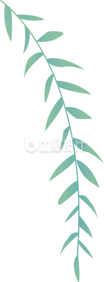 卡通手绘柳树柳条柳枝