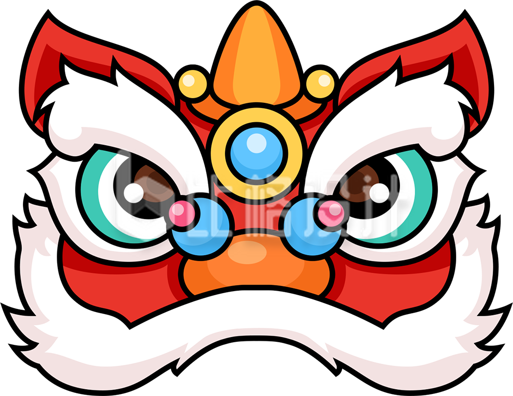 卡通手绘可爱描边狮子头