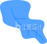 手绘蓝色叶子