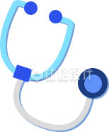 扁平插画医疗听诊器