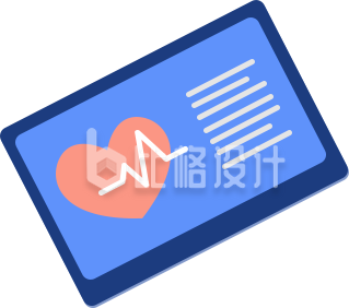 扁平插画医疗心电仪器