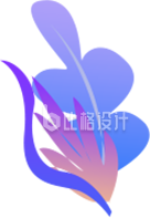 卡通紫色渐变叶子