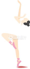 卡通手绘跳芭蕾舞的女孩