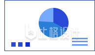 蓝色系简约风格的饼图宣传物料