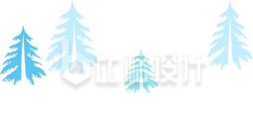 卡通手绘冬天松树