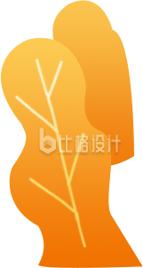 扁平插画秋叶叶子