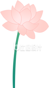 手绘粉嫩荷花